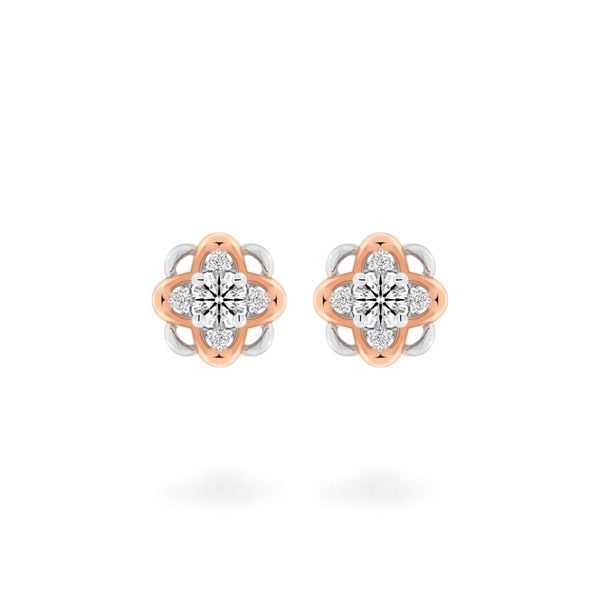 Hoa tai vàng 14K gắn kim cương DOJI AFEB000116F6HA1