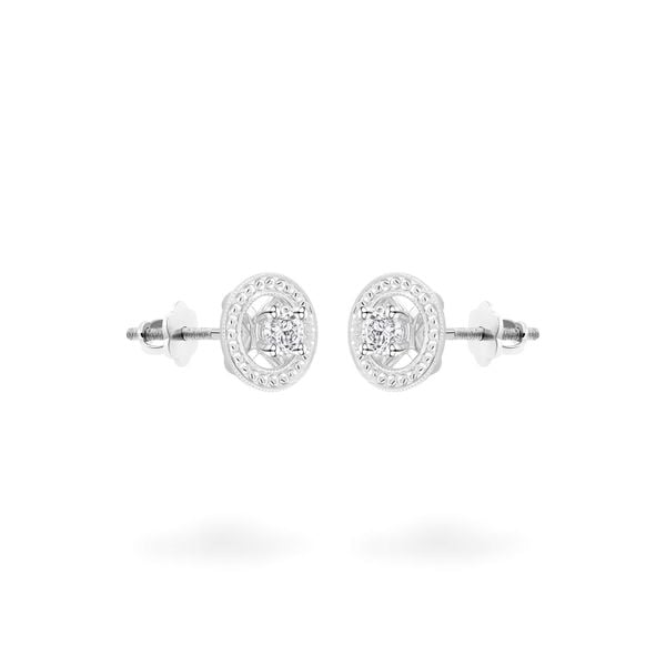 Hoa tai vàng trắng 14K gắn kim cương DOJI AFEB000122F2HA1