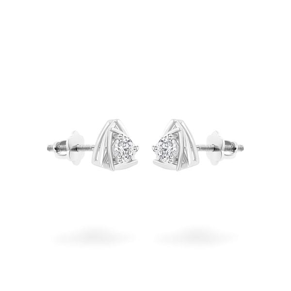 Hoa tai vàng trắng 14K gắn kim cương DOJI AFEB000176F2HA1