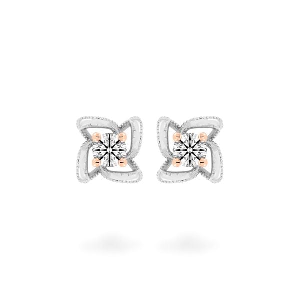 Hoa tai vàng 14K gắn kim cương DOJI AFEB000199F6HA1