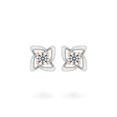 Hoa tai vàng 14K gắn kim cương DOJI AFEB000199F6HA1