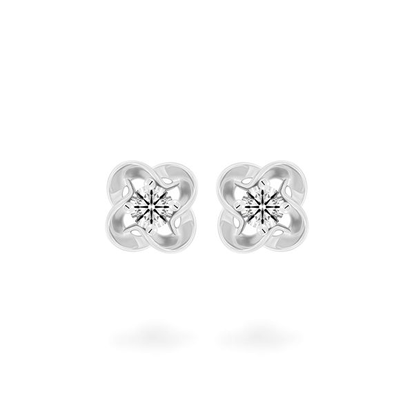 Hoa tai vàng trắng 14K gắn kim cương DOJI AFEB000261F2HA1