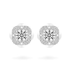 Hoa tai vàng trắng 14K gắn kim cương DOJI AFEB001928F2HA1