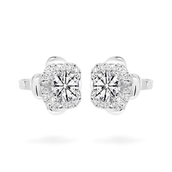 Hoa tai vàng trắng 14K gắn kim cương DOJI AFEB001928F2HA1