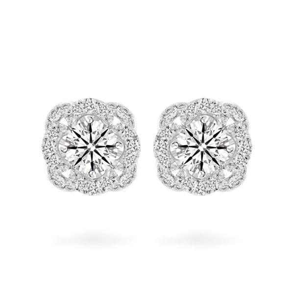 Hoa tai vàng trắng 14K gắn kim cương DOJI AFEB001929F2HA1