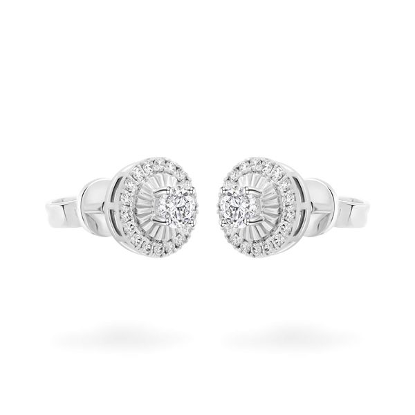 Hoa tai vàng trắng 14K gắn kim cương DOJI AFEB002044F2HA1