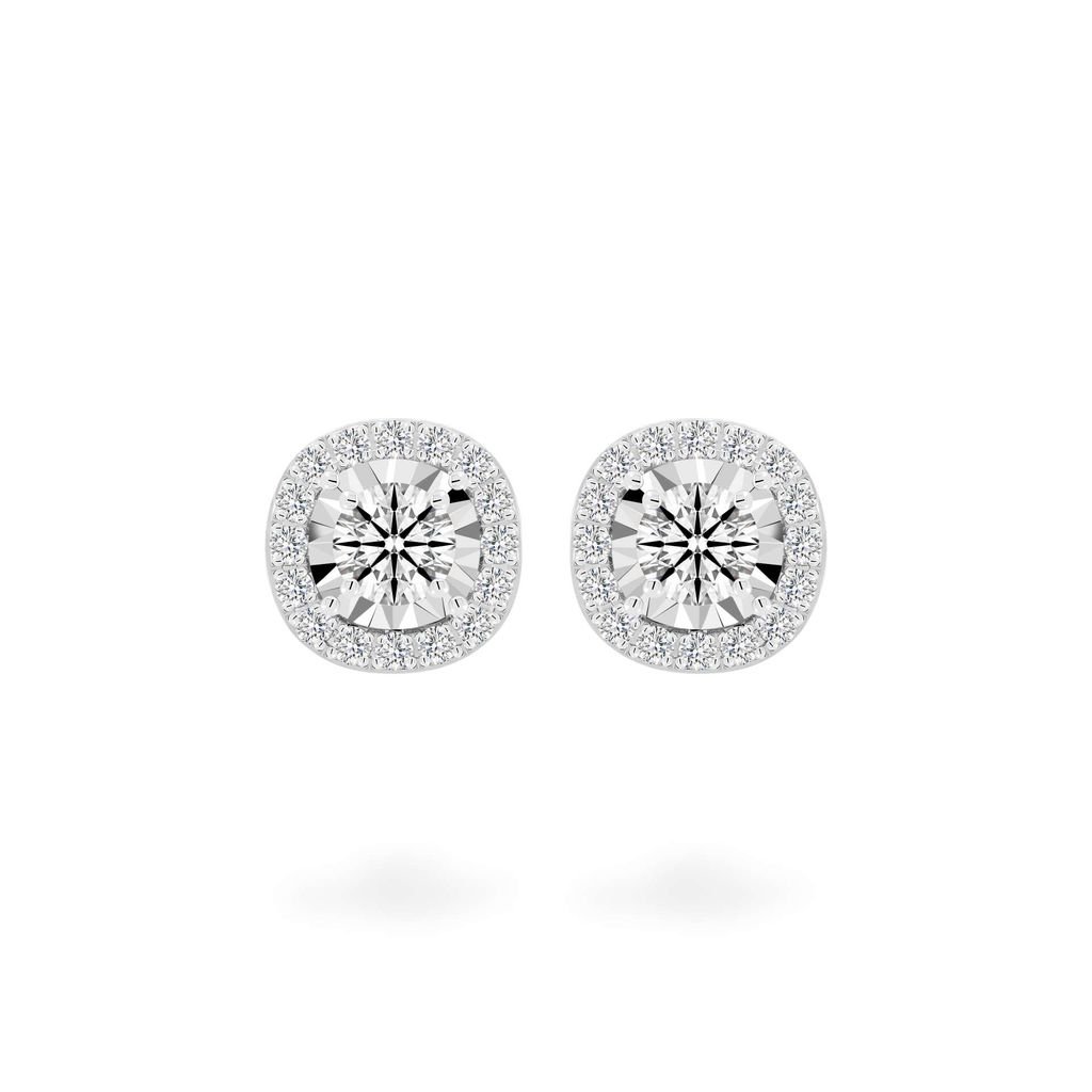 Hoa tai vàng trắng 14K gắn kim cương DOJI AFEB002119F2HA1 
