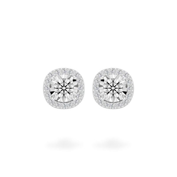 Hoa tai vàng trắng 14K gắn kim cương DOJI AFEB002119F2HA1