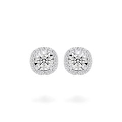 Hoa tai vàng trắng 14K gắn kim cương DOJI AFEB002119F2HA1