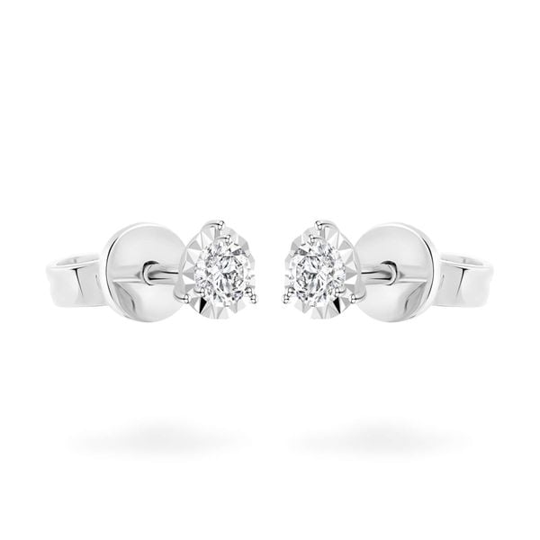 Hoa tai vàng trắng 14K gắn kim cương DOJI AFEB002120F2HA1