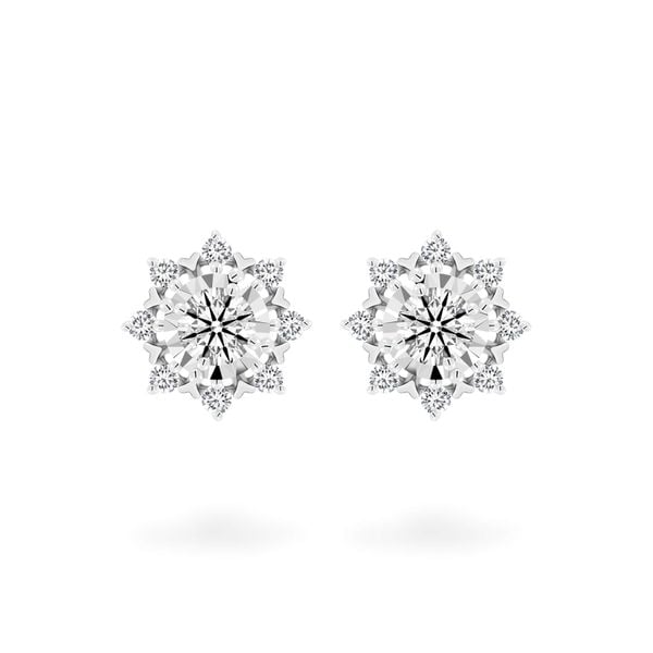 Hoa tai vàng trắng 14K gắn kim cương DOJI AFEB002142F2HA1