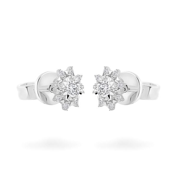 Hoa tai vàng trắng 14K gắn kim cương DOJI AFEB002142F2HA1