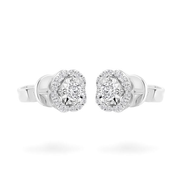 Hoa tai vàng trắng 14K gắn kim cương DOJI AFEB002143F2HA1