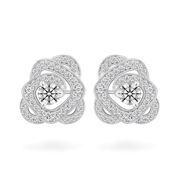 Hoa tai vàng trắng 14K gắn kim cương DOJI AFEB100051F2HA1