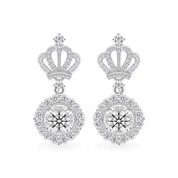 Hoa tai vàng trắng 14K gắn kim cương DOJI AFEB100081F2HA1