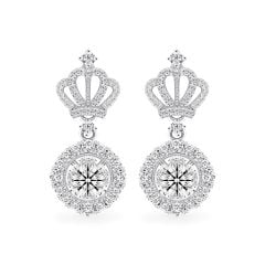 Hoa tai vàng trắng 14K gắn kim cương DOJI AFEB100081F2HA1