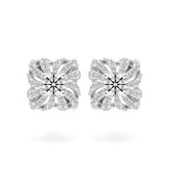 Hoa tai vàng trắng 14K gắn kim cương DOJI AFEB100093F2HA1