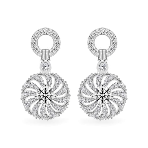 Hoa tai vàng trắng 14K gắn kim cương DOJI AFEB100105F2HA1