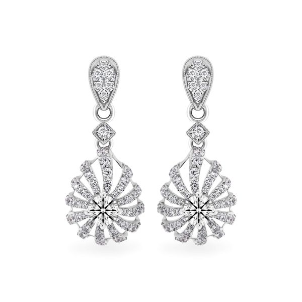 Hoa tai vàng trắng 14K gắn kim cương DOJI AFEB100158F2HA1