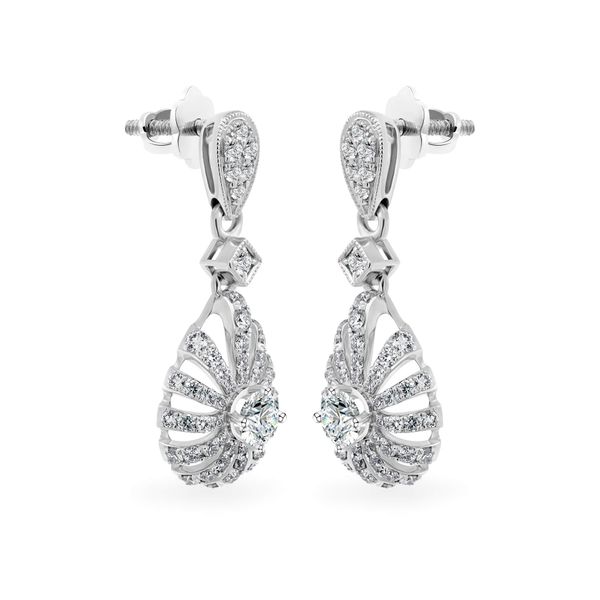 Hoa tai vàng trắng 14K gắn kim cương DOJI AFEB100158F2HA1