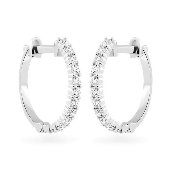 Hoa tai vàng trắng 14K gắn kim cương DOJI AFEB902046F2ML1