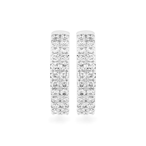 Hoa tai vàng trắng 14K gắn kim cương DOJI AFEB902047F2ML1