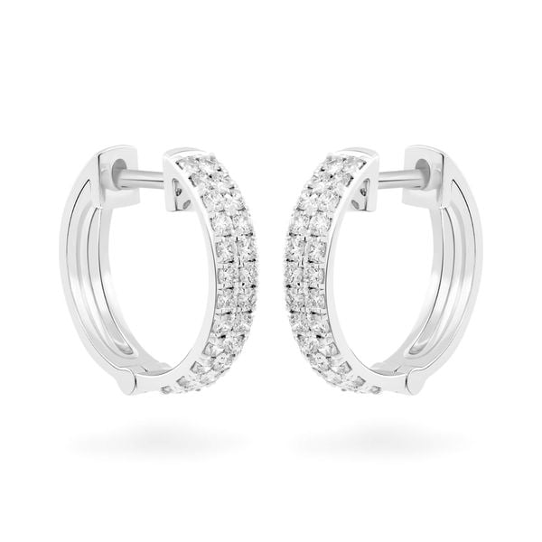 Hoa tai vàng trắng 14K gắn kim cương DOJI AFEB902047F2ML1