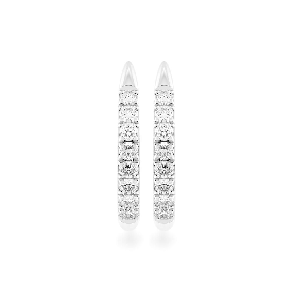 Hoa tai vàng trắng 14K gắn kim cương DOJI AFEB902050F2ML1 