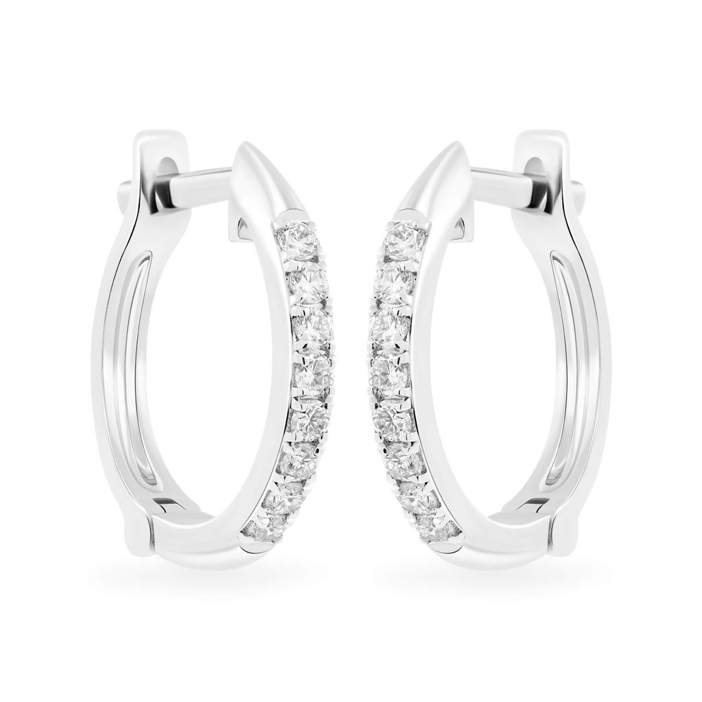 Hoa tai vàng trắng 14K gắn kim cương DOJI AFEB902050F2ML1 