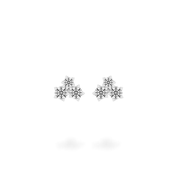 Hoa tai vàng trắng 14K gắn kim cương DOJI AFEB902053F2HA1