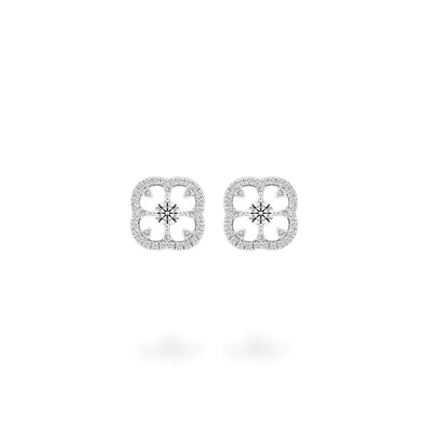 Hoa tai vàng trắng 14K gắn kim cương DOJI AFEB902054F2HA1