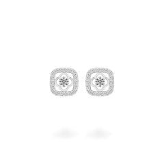 Hoa tai vàng trắng 14K gắn kim cương DOJI AFEB902055F2HA1