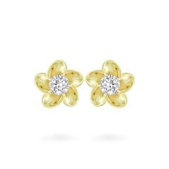 Hoa tai vàng vàng 14K gắn đá CZ DOJI AFEJ000032F1CZ1