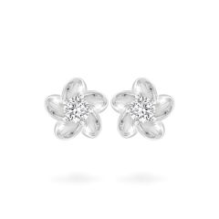 Hoa tai vàng trắng 14K gắn đá CZ DOJI AFEJ000032F2CZ1