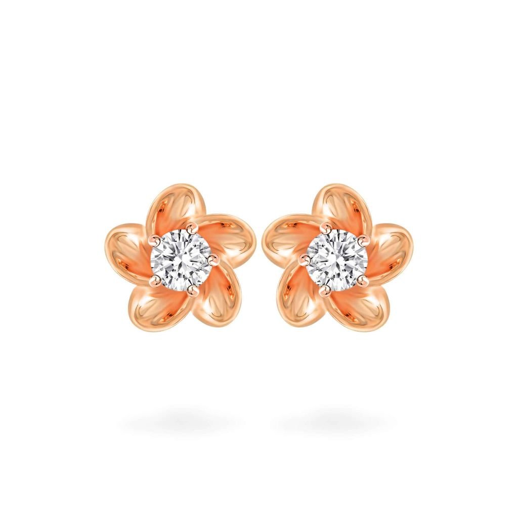 Hoa tai vàng hồng 14K gắn đá CZ DOJI AFEJ000032F3CZ1 