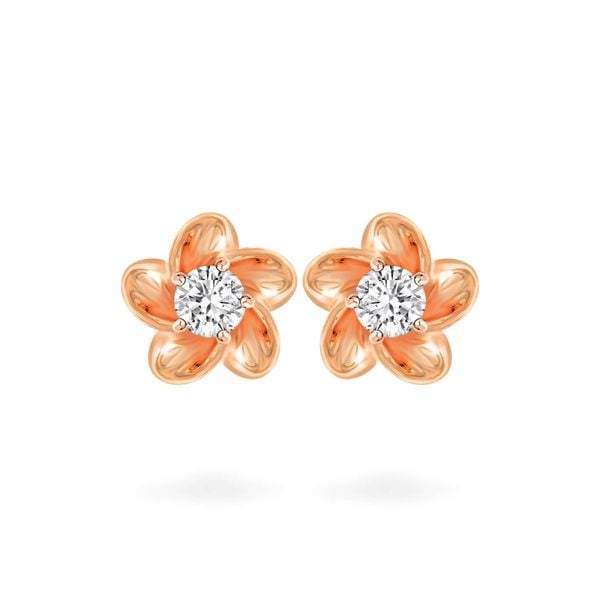 Hoa tai vàng hồng 14K gắn đá CZ DOJI AFEJ000032F3CZ1