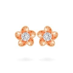 Hoa tai vàng hồng 14K gắn đá CZ DOJI AFEJ000032F3CZ1