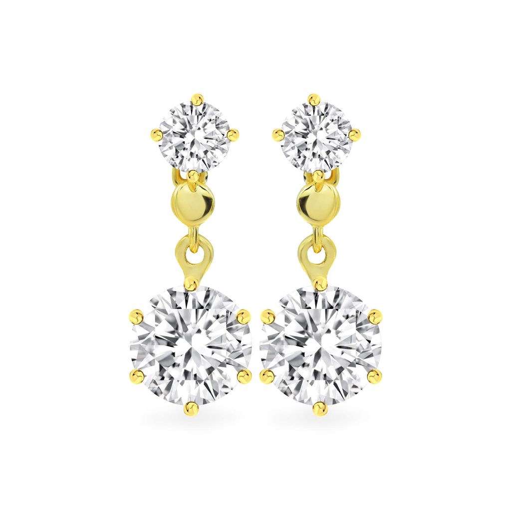 Hoa tai vàng vàng 14K gắn đá CZ DOJI AFEJ000033F1CZ1 