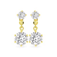 Hoa tai vàng vàng 14K gắn đá CZ DOJI AFEJ000033F1CZ1