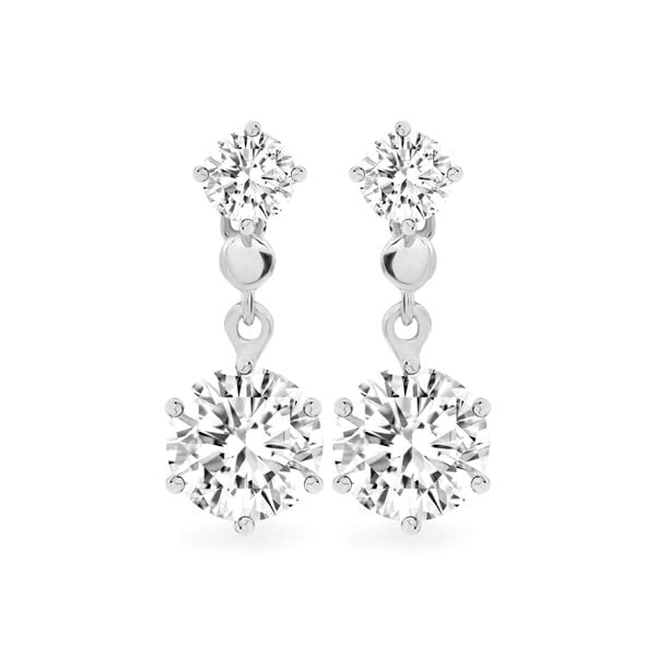 Hoa tai vàng trắng 14K gắn đá CZ DOJI AFEJ000033F2CZ1