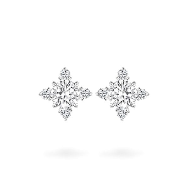 Hoa tai vàng trắng 14K gắn đá CZ DOJI AFEJ000035F2CZ1