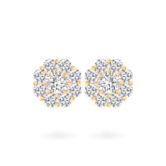 Hoa tai vàng vàng 14K gắn đá CZ DOJI AFEJ000094F1CZ1