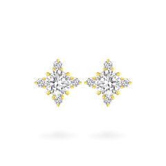 Hoa tai vàng vàng 14K gắn đá CZ DOJI AFEJ000095F1CZ1