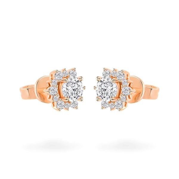 Hoa tai vàng hồng 14K gắn đá CZ DOJI AFEJ000097F3CZ1