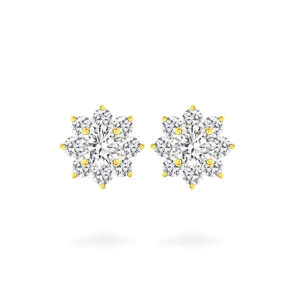 Hoa tai vàng vàng 14K gắn đá CZ DOJI AFEJ000114F1CZ1 