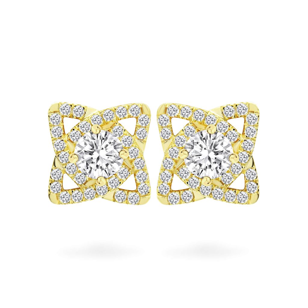 Hoa tai vàng vàng 14K gắn đá CZ DOJI AFEJ000117F1CZ1 