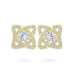 Hoa tai vàng vàng 14K gắn đá CZ DOJI AFEJ000117F1CZ1