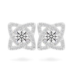 Hoa tai vàng trắng 14K gắn đá CZ DOJI AFEJ000117F2CZ1