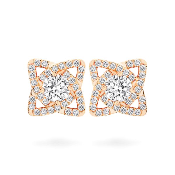 Hoa tai vàng hồng 14K gắn đá CZ DOJI AFEJ000117F3CZ1