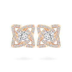 Hoa tai vàng hồng 14K gắn đá CZ DOJI AFEJ000117F3CZ1